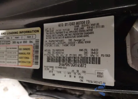 2016 Ford Fusion Se из США, поврежденный, VIN 3FA6P0H73GR165872